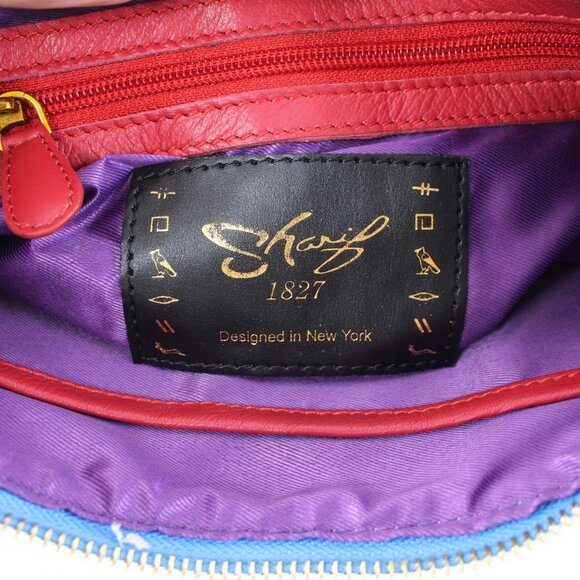 Sharif Purse 10 x 7 x 2 Multi Color Snowman Painted Leather Crossbody Purse - Picture 8 of 12